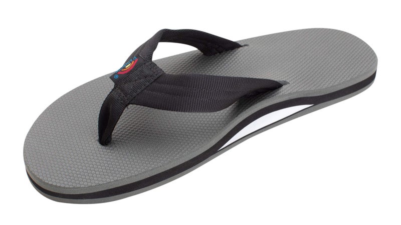 Rainbow Sandals Men's Black/Grey Single Layer Soft Top 1" EVA Rubber Filled Nylon Strap - Image 1